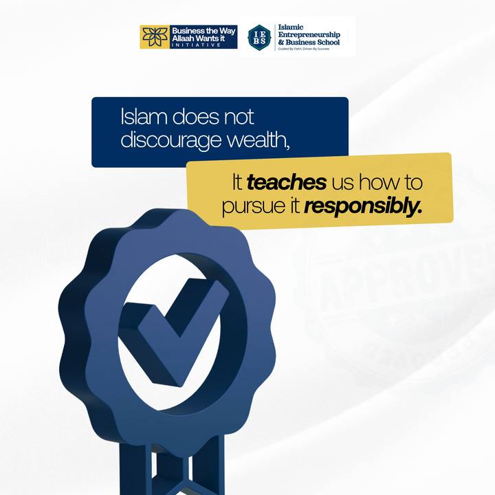 Islamic finance social media post — Islam does not discourage wealth