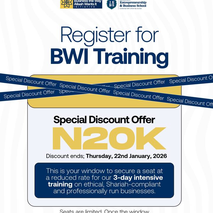 BWI Training registration flyer with N20K special discount offer